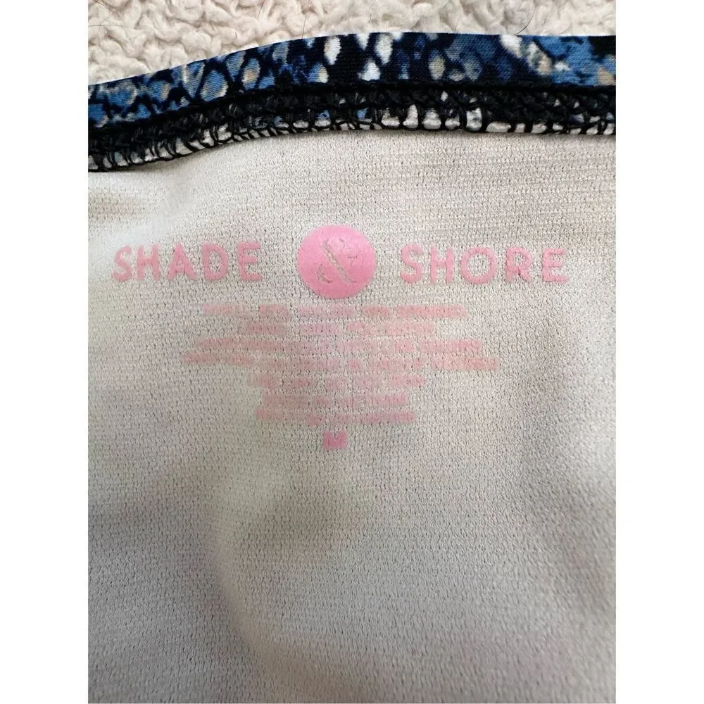 Shade & Shore Triangle Snake Bikini Top And Cheeky Bottoms 2Pc Set Blue L/M